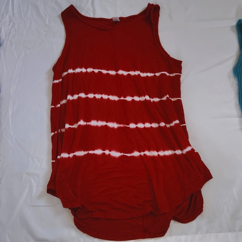 Red with White Stripes Old Navy Tank Top